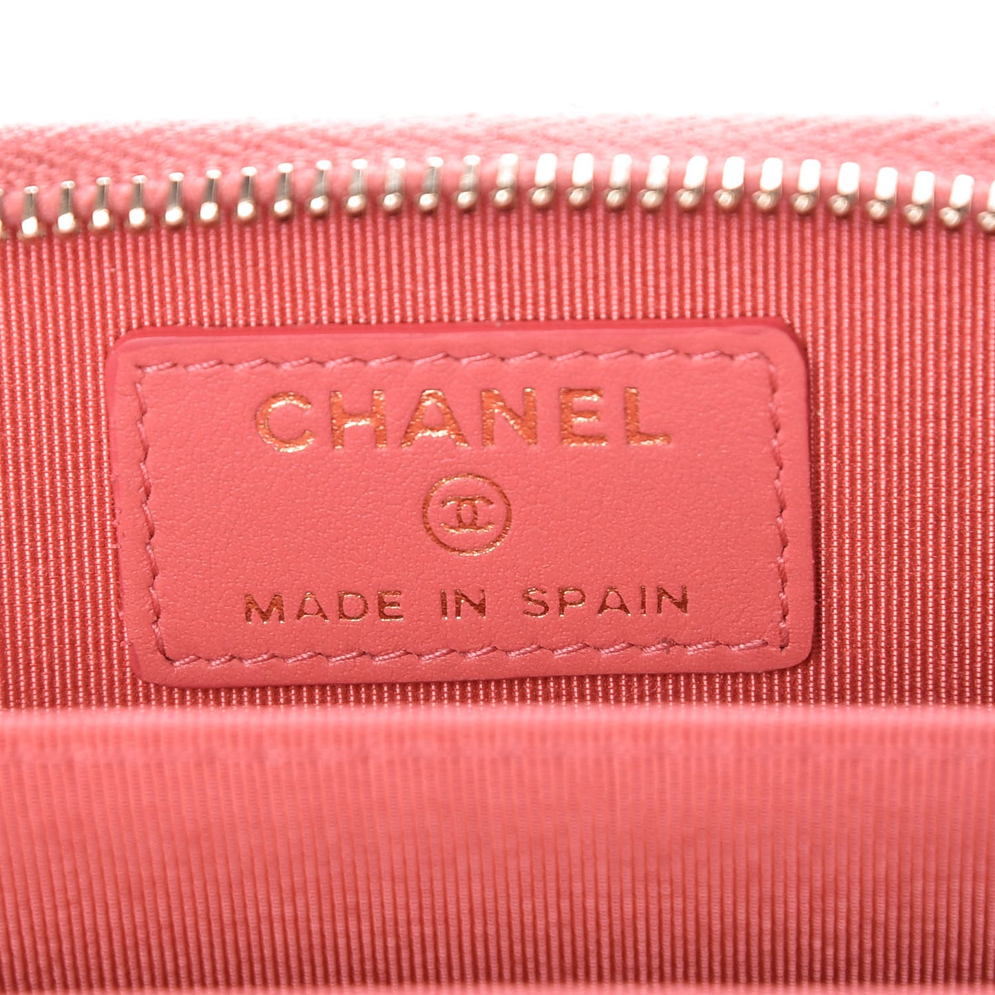 Caviar Quilted Zip Coin Purse Pink