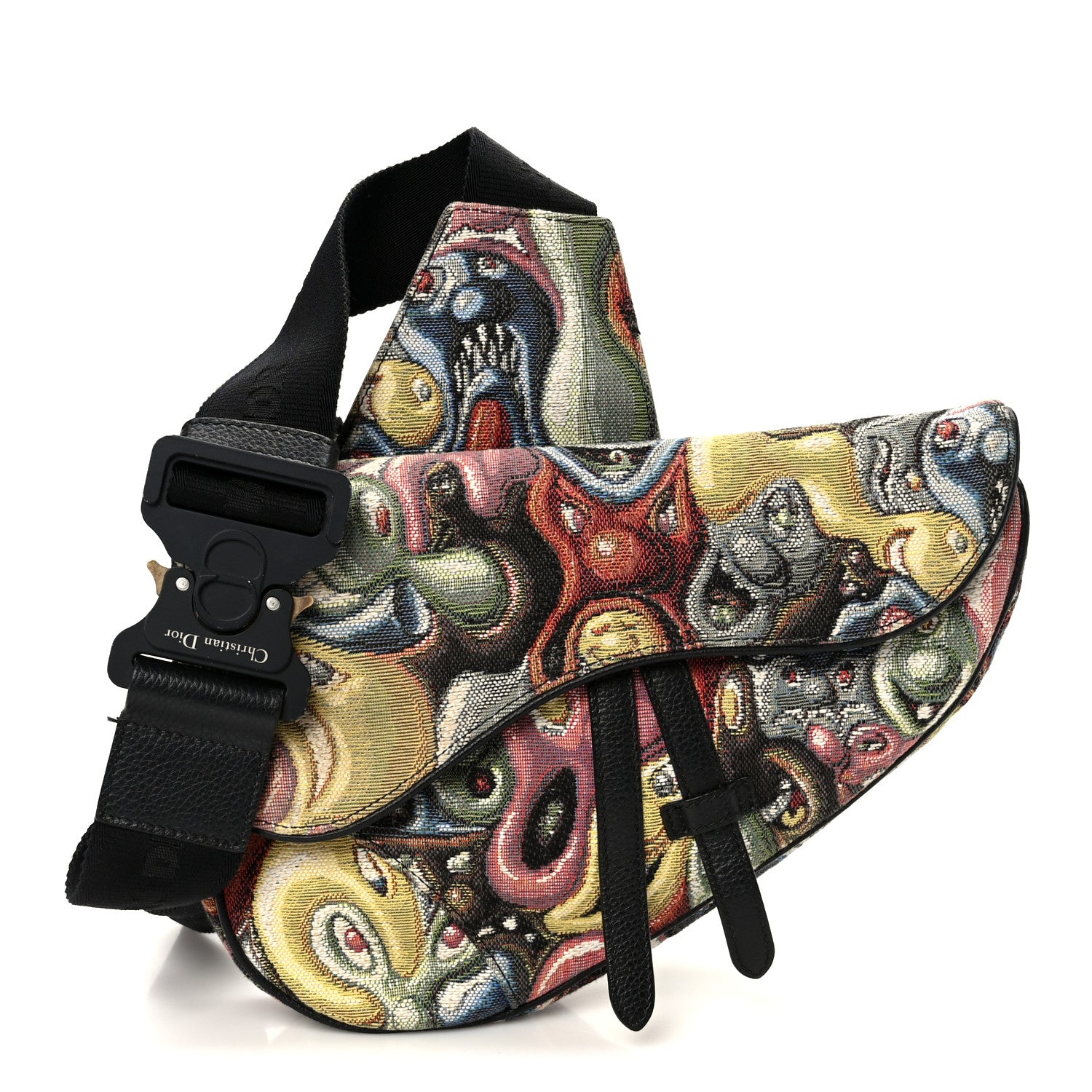 Christian Dior X KENNY SCHARF Jacquard Printed Mens Saddle Bag  Multicolor 1 of 11
