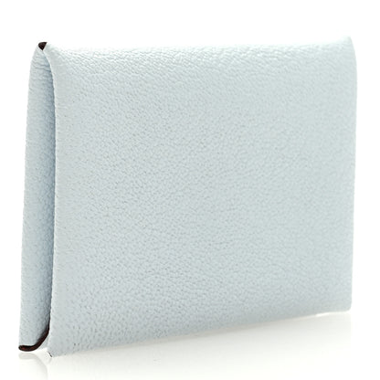 Hermes Chevre Mysore Verso Calvi Card Case Bleu Brume Brique 3 of 6