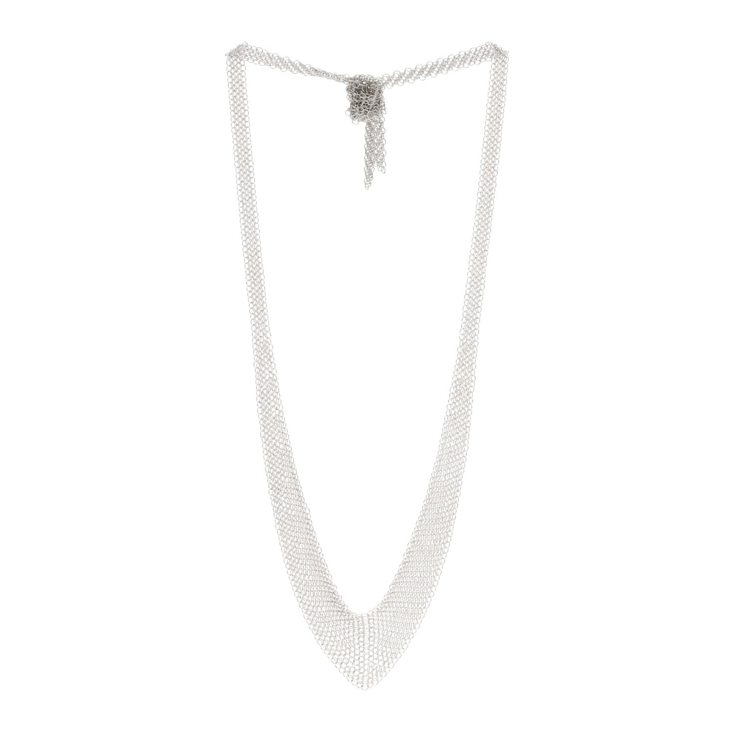 Tiffany Sterling Silver Elsa Peretti Mesh Bib Necklace 3 of 5