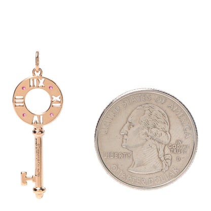 Tiffany 18K Rose Gold Ruby Atlas Pierced Key Pendant 2 of 4