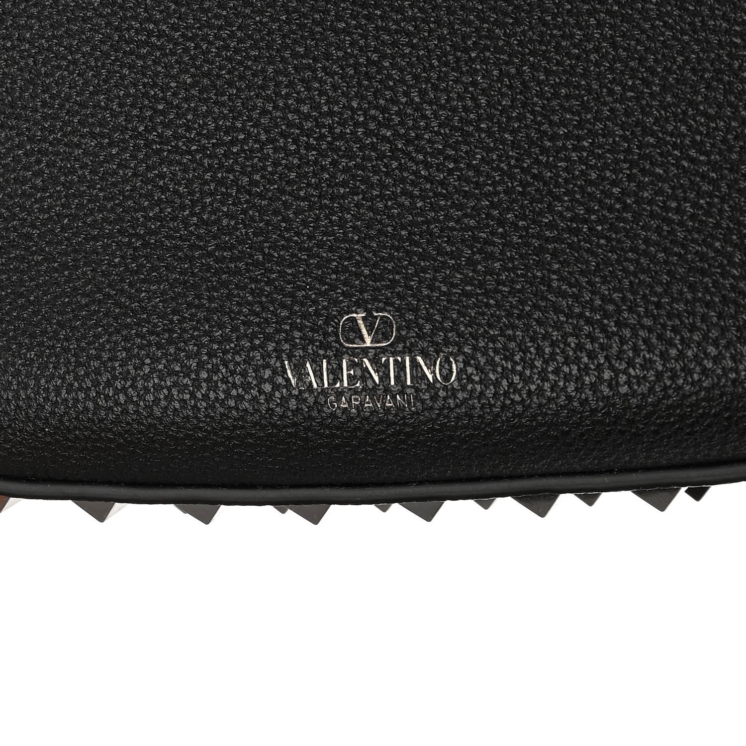 Valentino Garavani Grained Calfskin Rockstud Hobo Bag Black 7 of 10