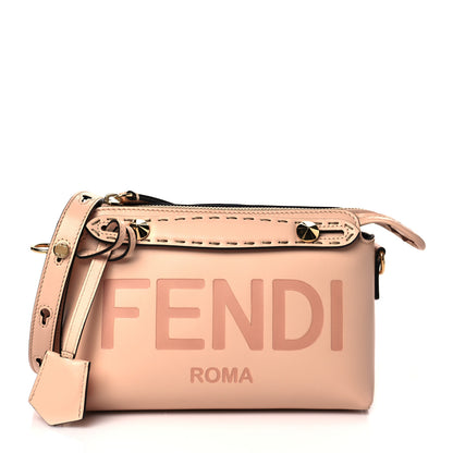 Fendi Vitello King Logo Embossed Mini By The Way Boston Bag Light Rose 1 of 9