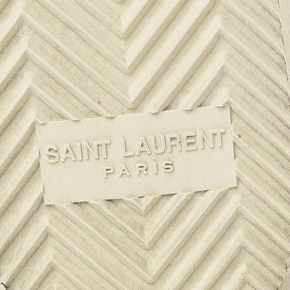 Saint Laurent Distressed Canvas Womens Classic Court High Top Sneakers 37.5 Milk Panna 8 of 12
