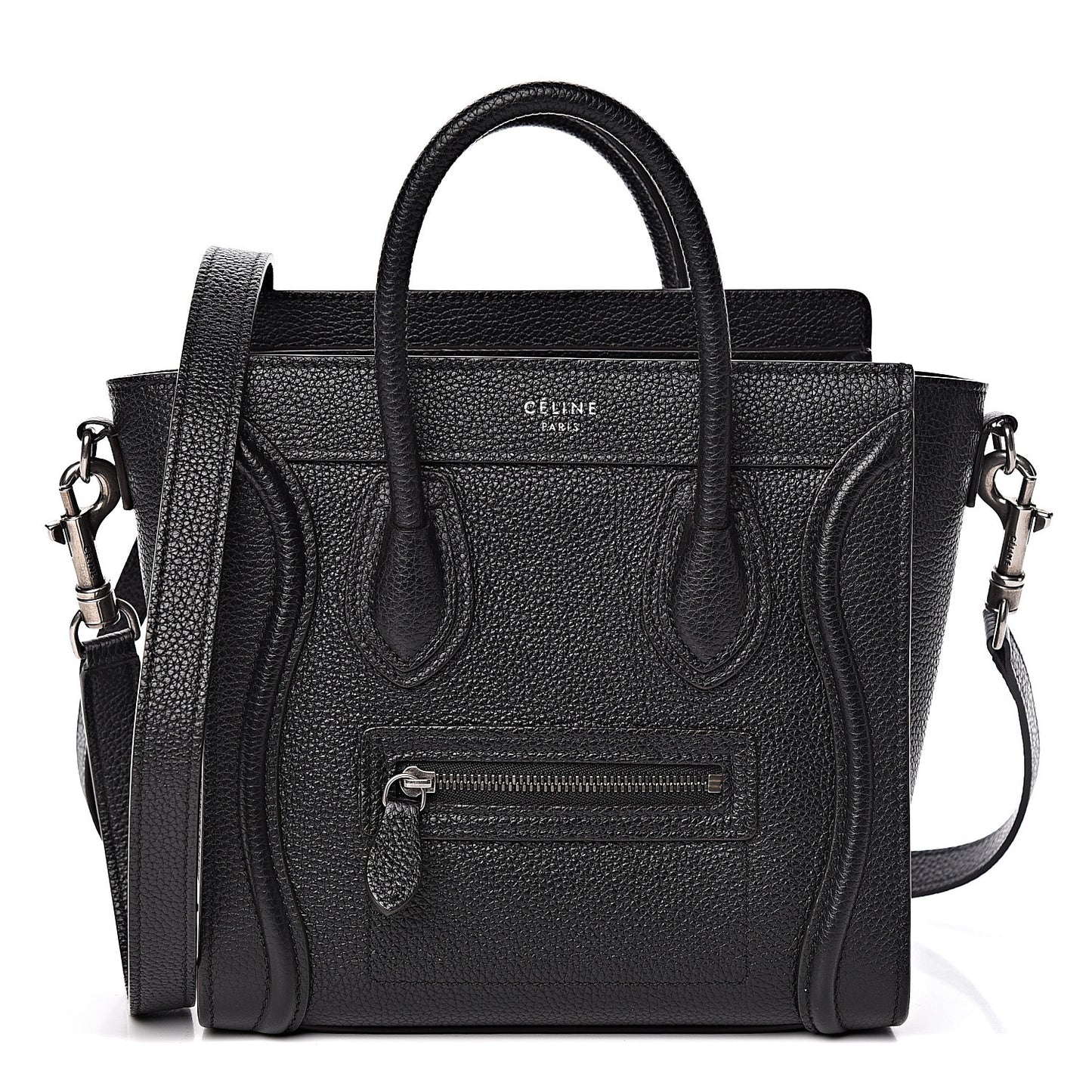Drummed Calfskin Nano Luggage Black