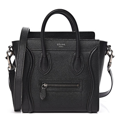 Celine Drummed Calfskin Nano Luggage Black 1 of 10
