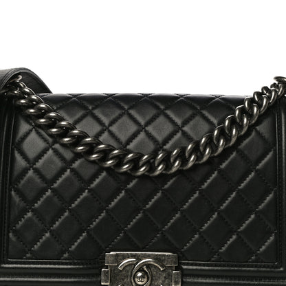 Chanel Lambskin Quilted Medium Boy Flap Black 15 of 15