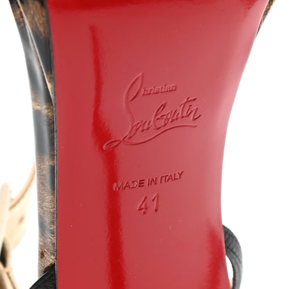 Christian Louboutin Kid Jazz Calf Patent Leopard Beltega 120 T-Strap Sandals 41 Black 6 of 7