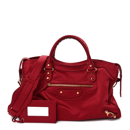 Balenciaga Satin Classic Gold Hardware City Red 1 of 12