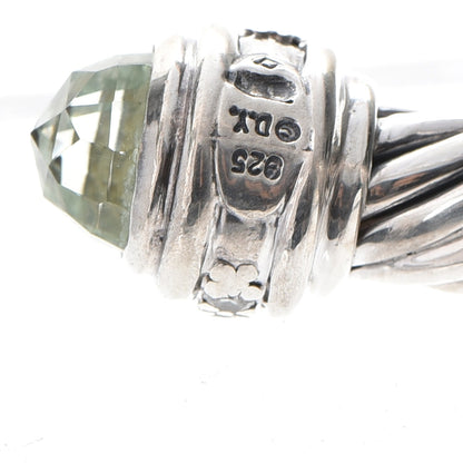 David Yurman Sterling Silver Diamond Prasiolite 7mm Cable Classics Bracelet 6 of 6