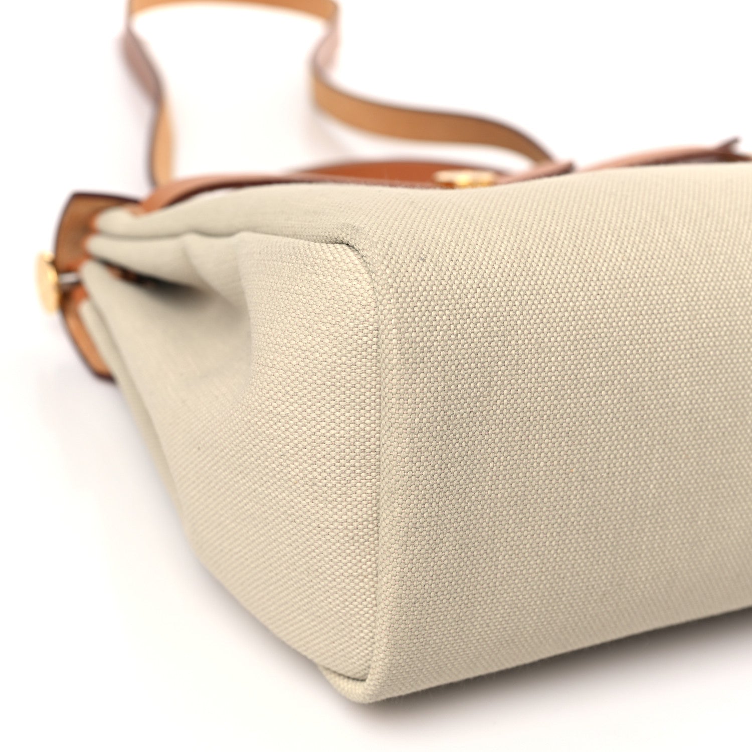 Hermes Military Toile Vache Hunter Herbag Zip Retourne 31 PM Beton Naturel 9 of 10