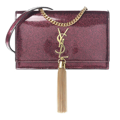 Saint Laurent Patent Glitter Small Monogram Kate Tassel Satchel Bright Fuchsia 1 of 9