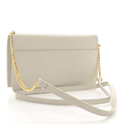 Saint Laurent Grained Calfskin Monogram Phone Holder Crossbody Crema Soft 3 of 10