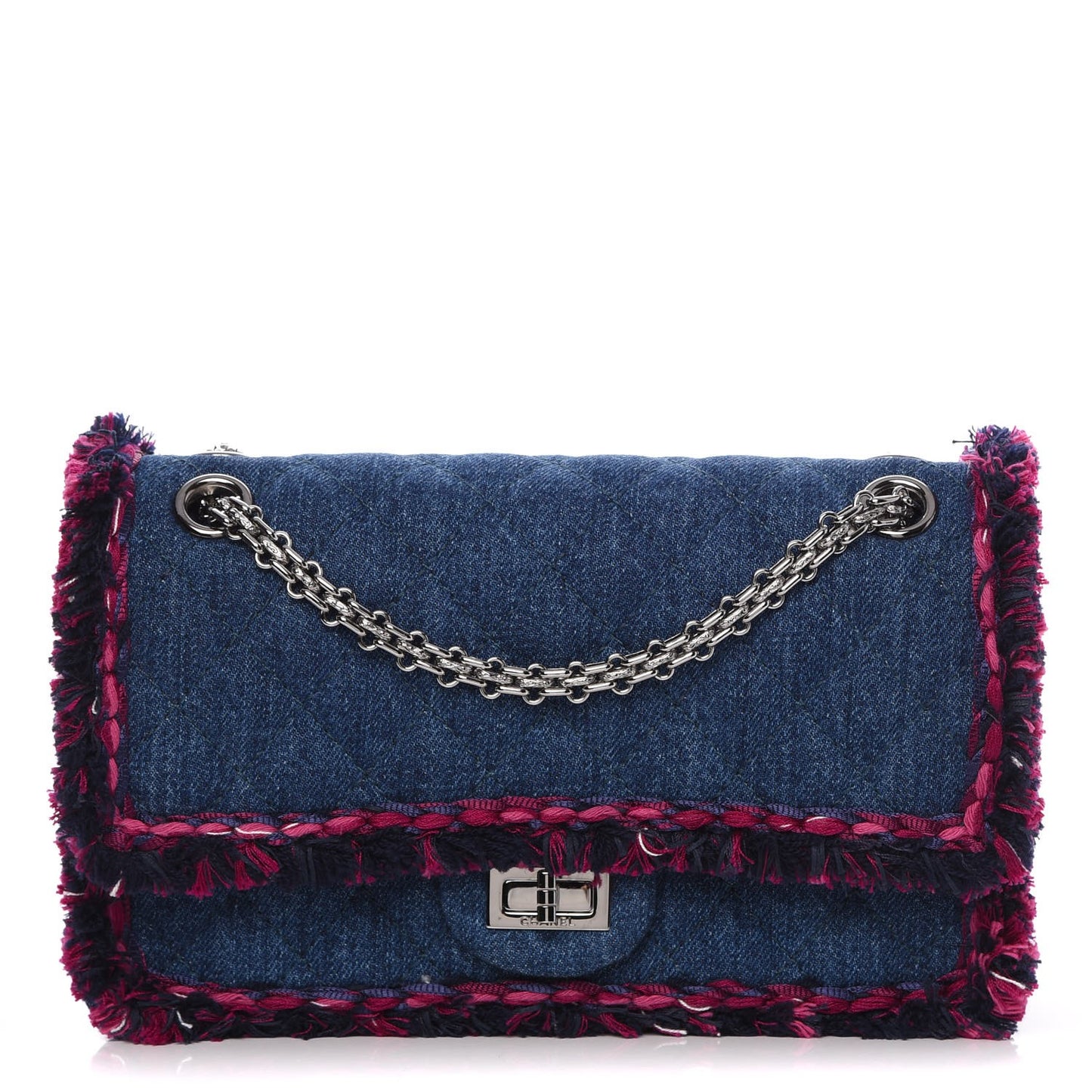 Denim Tweed 2.55 Reissue 225 Flap Blue Dark Pink