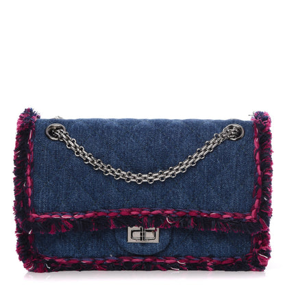 Chanel Denim Tweed 2.55 Reissue 225 Flap Blue Dark Pink 1 of 9