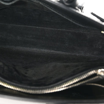 Saint Laurent Calfskin Crocodile Embossed Small Sac de Jour Black 5 of 10