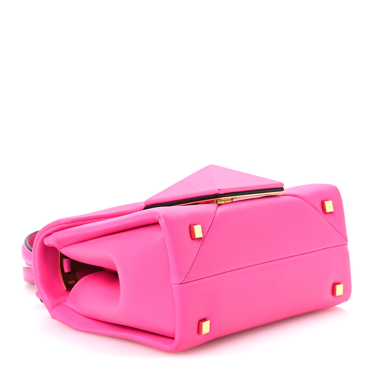 Valentino Garavani Nappa Tonal Monochrome Mini One Stud Top Handle Bag Pink PP 4 of 10