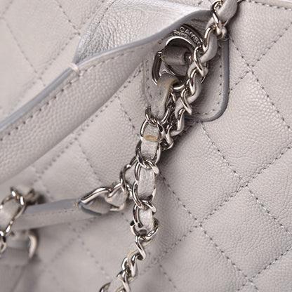 Chanel Caviar Quilted Top Handle Shopping Tote Grey 17 of 18
