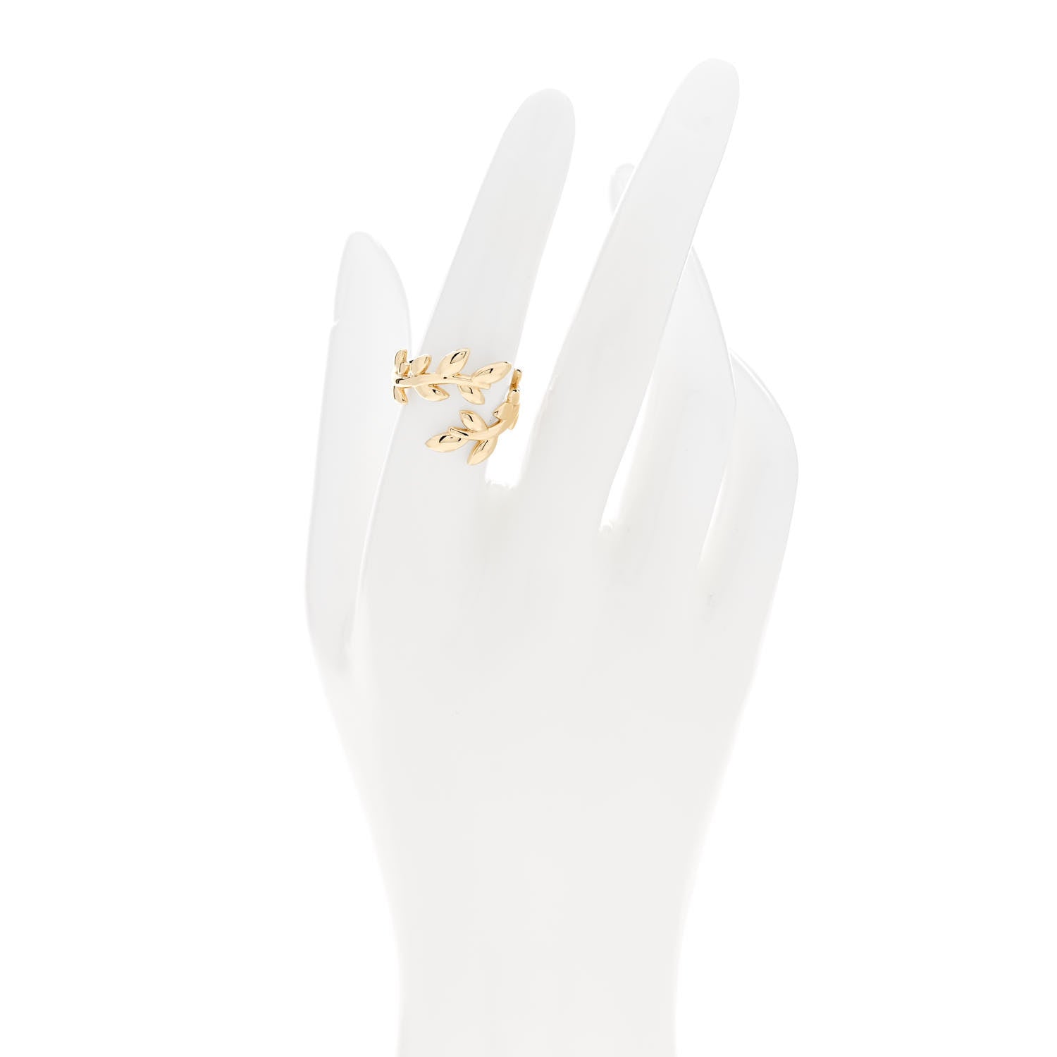 Tiffany 18K Yellow Gold Paloma Picasso Olive Leaf Bypass Ring 53 6.25 2 of 5