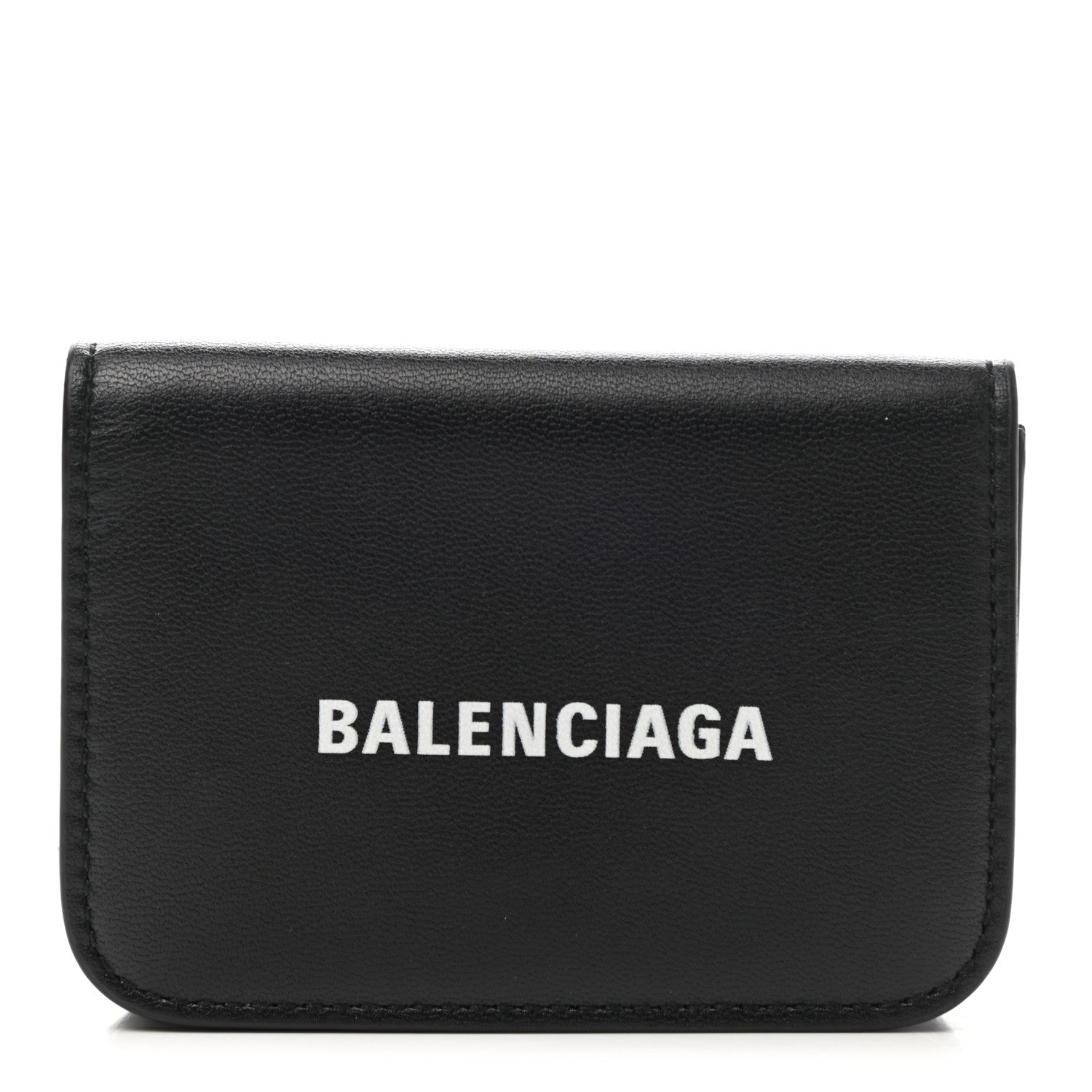 Balenciaga Calfskin Logo Mini Cash Wallet Black 1 of 11