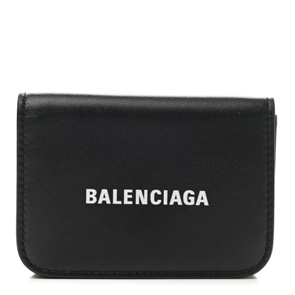 Balenciaga Calfskin Logo Mini Cash Wallet Black 1 of 11