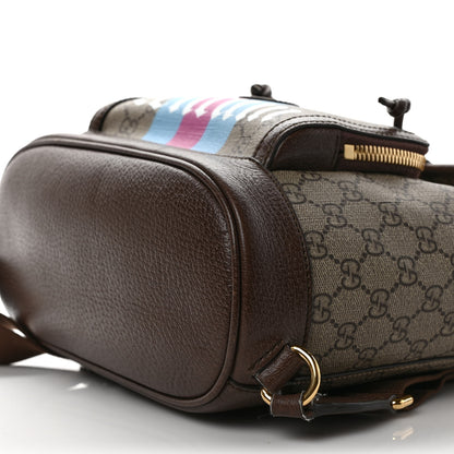 Gucci GG Supreme Monogram Equestrian Textured Dollar Calfskin Retro Interlocking G Buckle Backpack Beige Ebony Multicolor New Acero 8 of 9