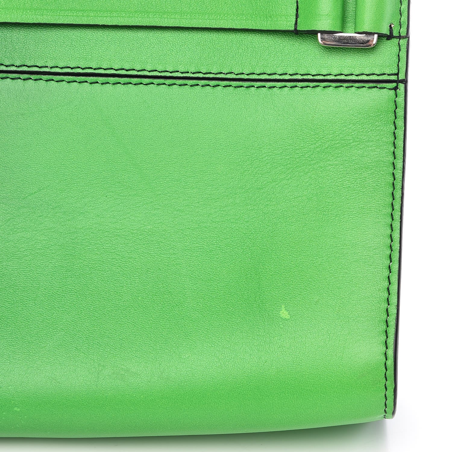 Lanvin Calfskin Krista Kim Reglisse Clutch Green Black 10 of 15