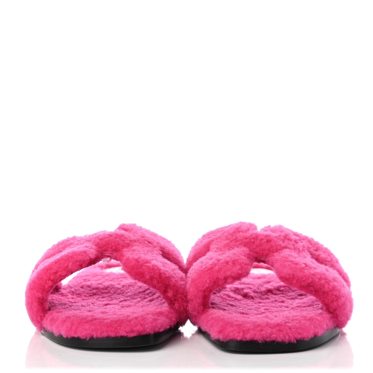 Hermes Woolskin Oran Sandals 39 Rose Fuchsia 2 of 9