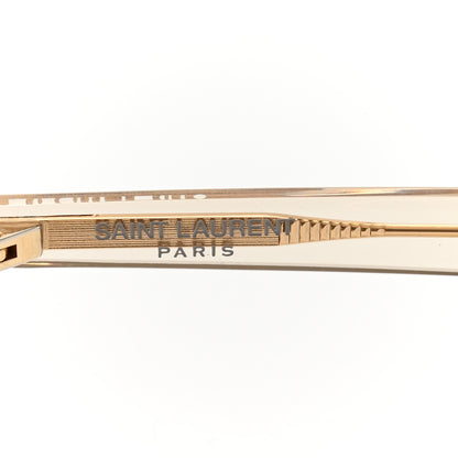 Saint Laurent Acetate Geometric Aviator Sunglasses SL 545 Transparent Cream Light Gold 5 of 8