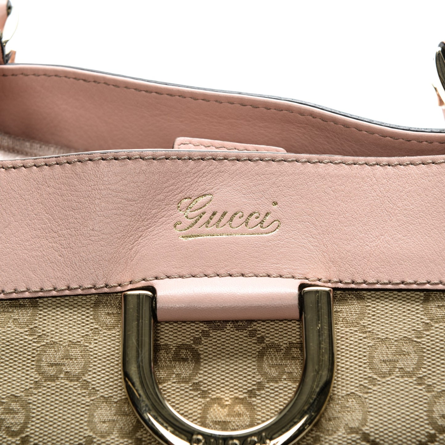 Monogram Small Gold D Ring Tote Pink