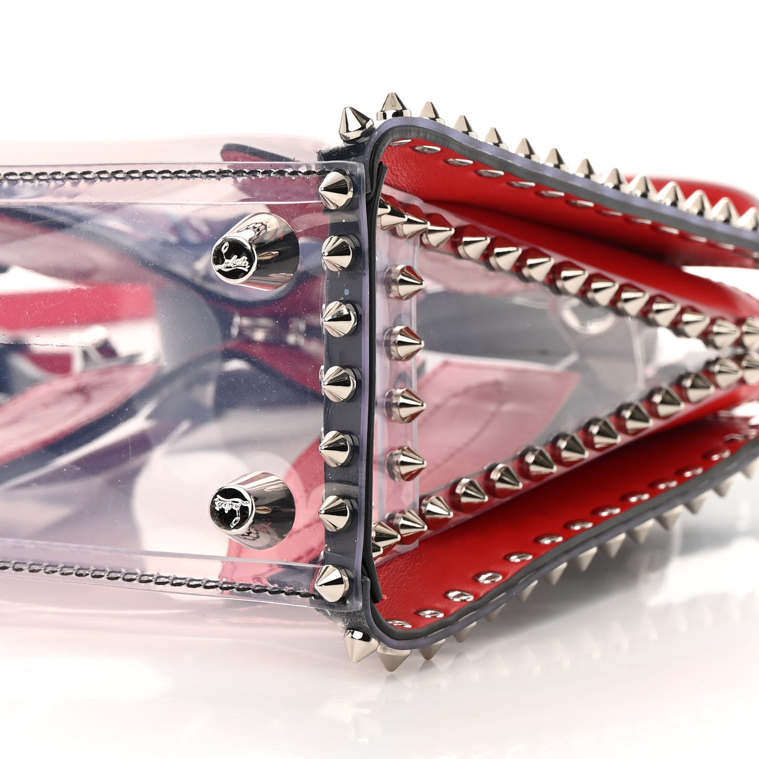 Christian Louboutin PVC Calfskin Spiked Mini Paloma Black 10 of 13