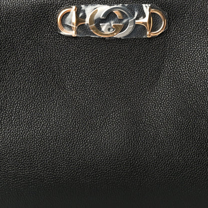 Gucci Grainy Calfskin Medium Zumi Top Handle Bag Black 12 of 12