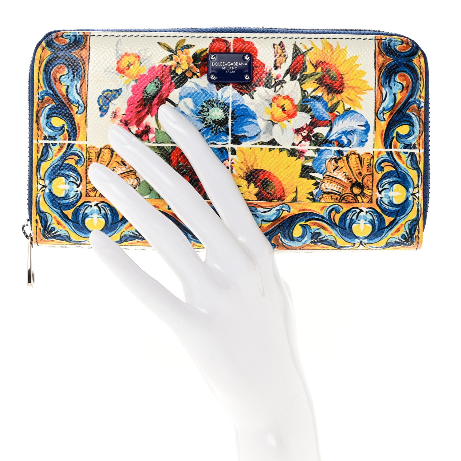 Dolce & Gabbana Dauphine Majolica Printed Zip Around Wallet Multicolor 2 of 7