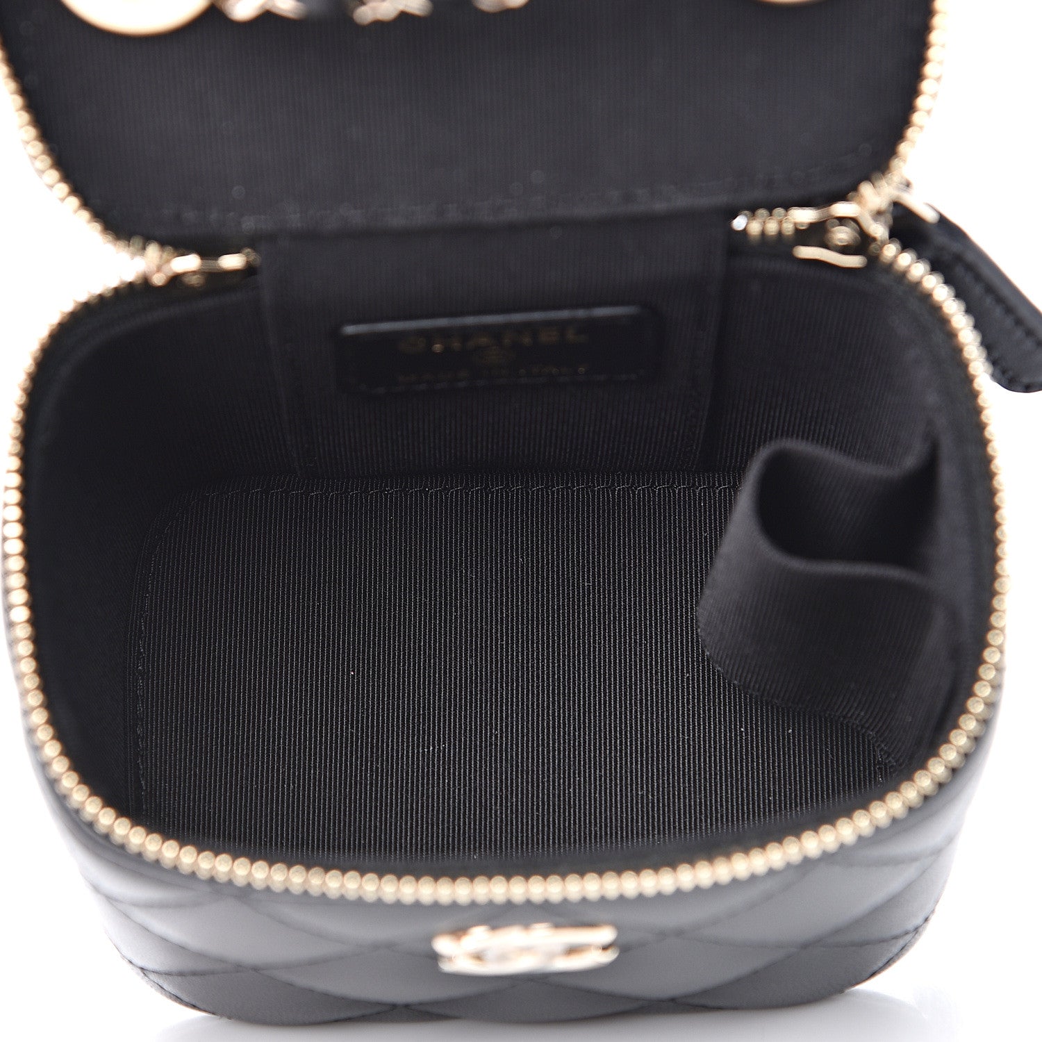 Chanel Lambskin Quilted Trendy Mini Vanity Case With Chain Black 4 of 11