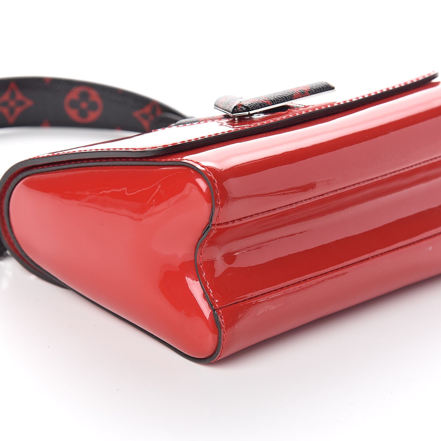 Louis Vuitton Patent Monogram Infrarouge Twist Shoulder Bag PM Coquelicot 8 of 9