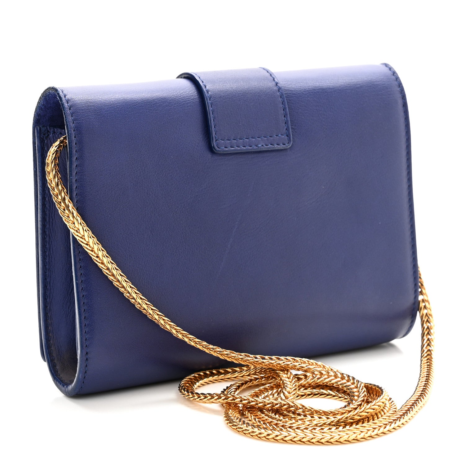 Saint Laurent Calfskin Small Classic Y Satchel Blue 2 of 16