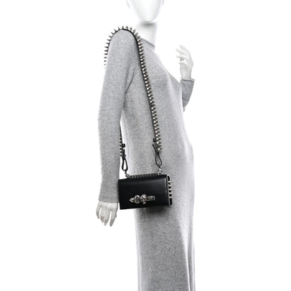 Alexander McQueen Calfskin Studded Jeweled Mini The Biker Knuckle Satchel Black 2 of 10