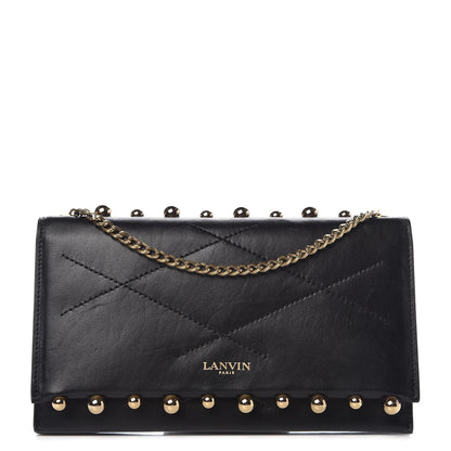 Lanvin Sugar Metal Pearl Chain Flap Crossbody Black 1 of 8