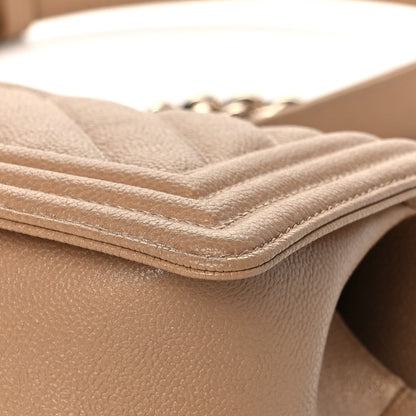 Chanel Caviar Chevron Quilted Small Boy Flap Dark Beige 10 of 13