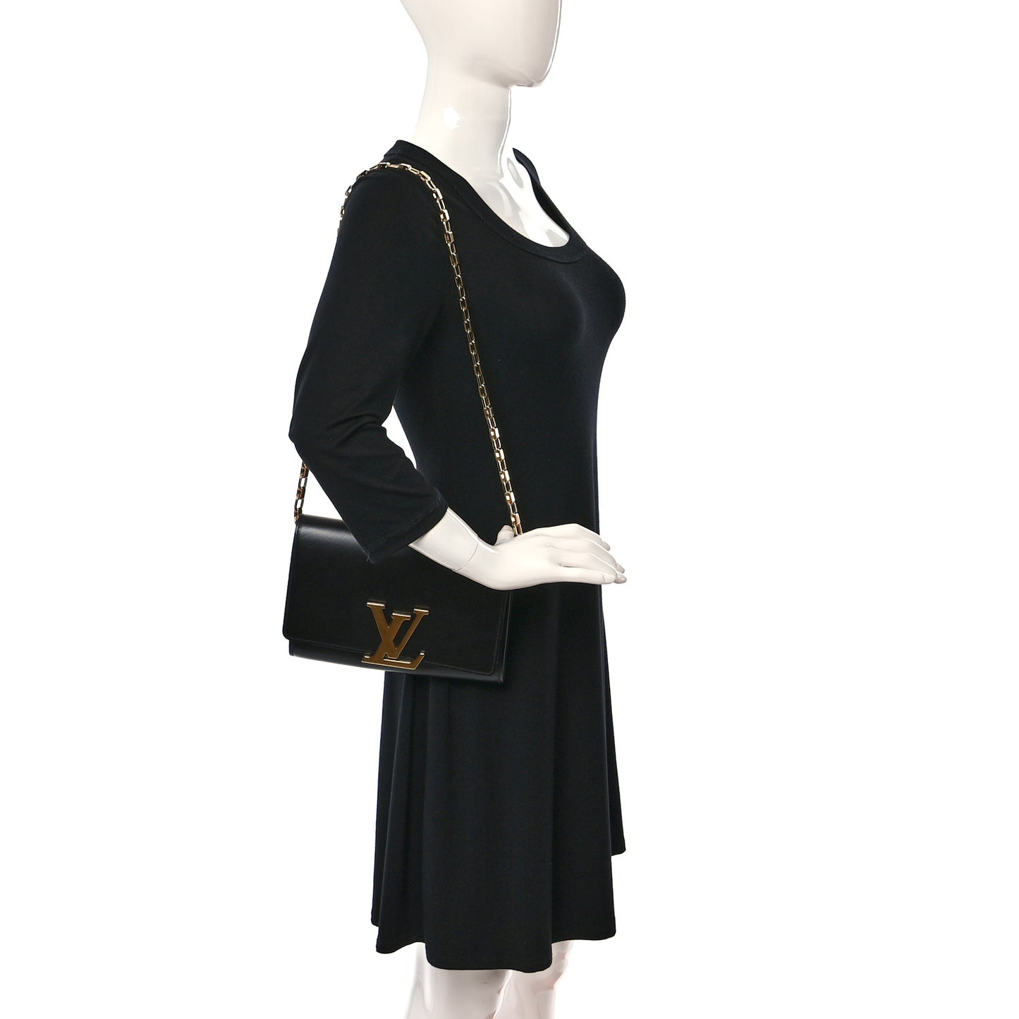 Calfskin Chain Louise GM Black