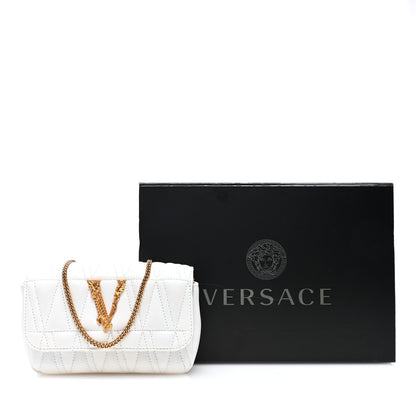 Versace Virtus Mini Wallet Chain Crossbody White 10 of 10