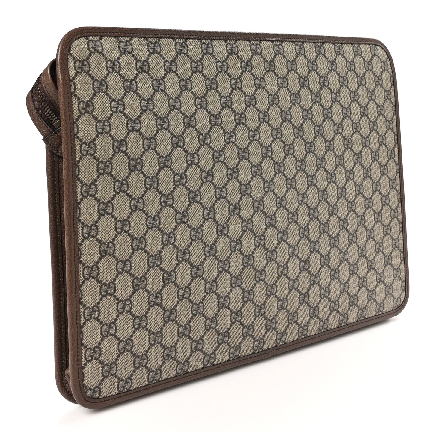 GG Supreme Monogram Textured Calfskin Web Ophidia Documents Holder Beige Ebony New Acero