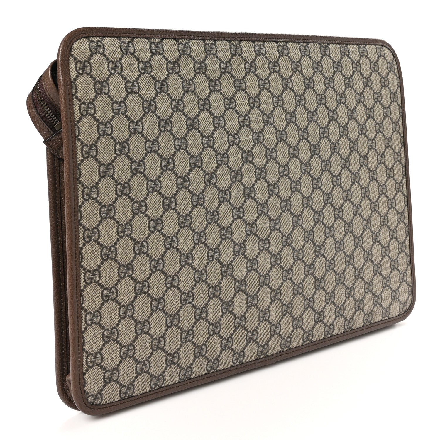 Gucci GG Supreme Monogram Textured Calfskin Web Ophidia Documents Holder Beige Ebony New Acero 3 of 11