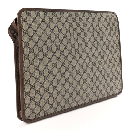 Gucci GG Supreme Monogram Textured Calfskin Web Ophidia Documents Holder Beige Ebony New Acero 3 of 11