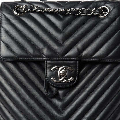 Chanel Calfskin Chevron Quilted Small Urban Spirit Backpack Black 10 of 10