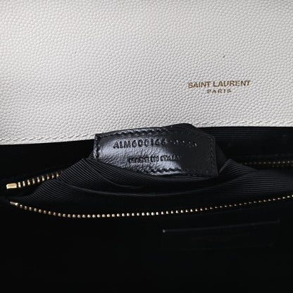 Saint Laurent Grain De Poudre Textured Mixed Matelasse Large Triquilt Monogram Satchel Porcellana 8 of 13