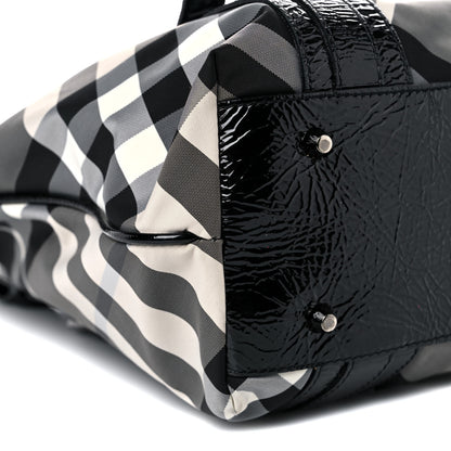 Burberry Nylon Beat Check Victoria Tote Black 9 of 16