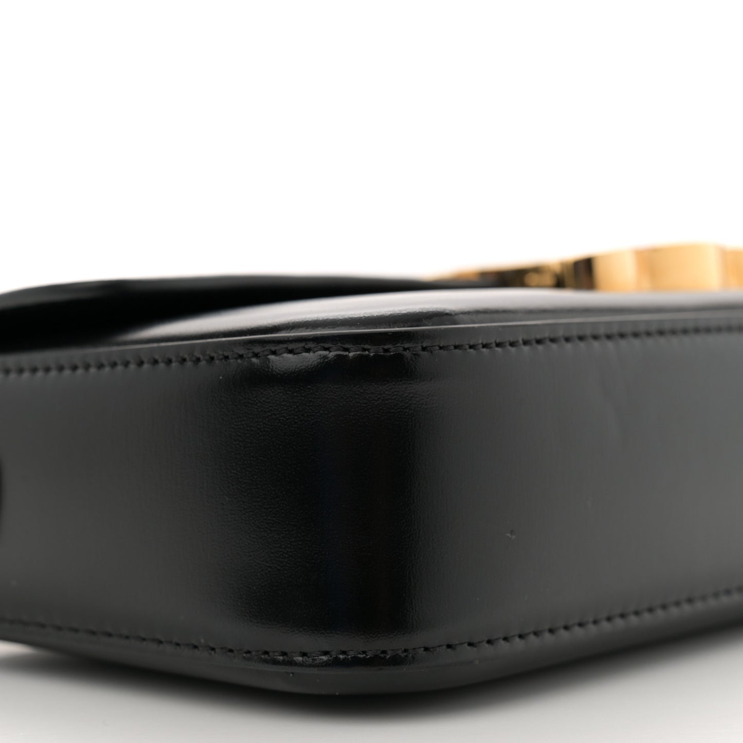 Shiny Calfskin Triomphe Shoulder Bag Black