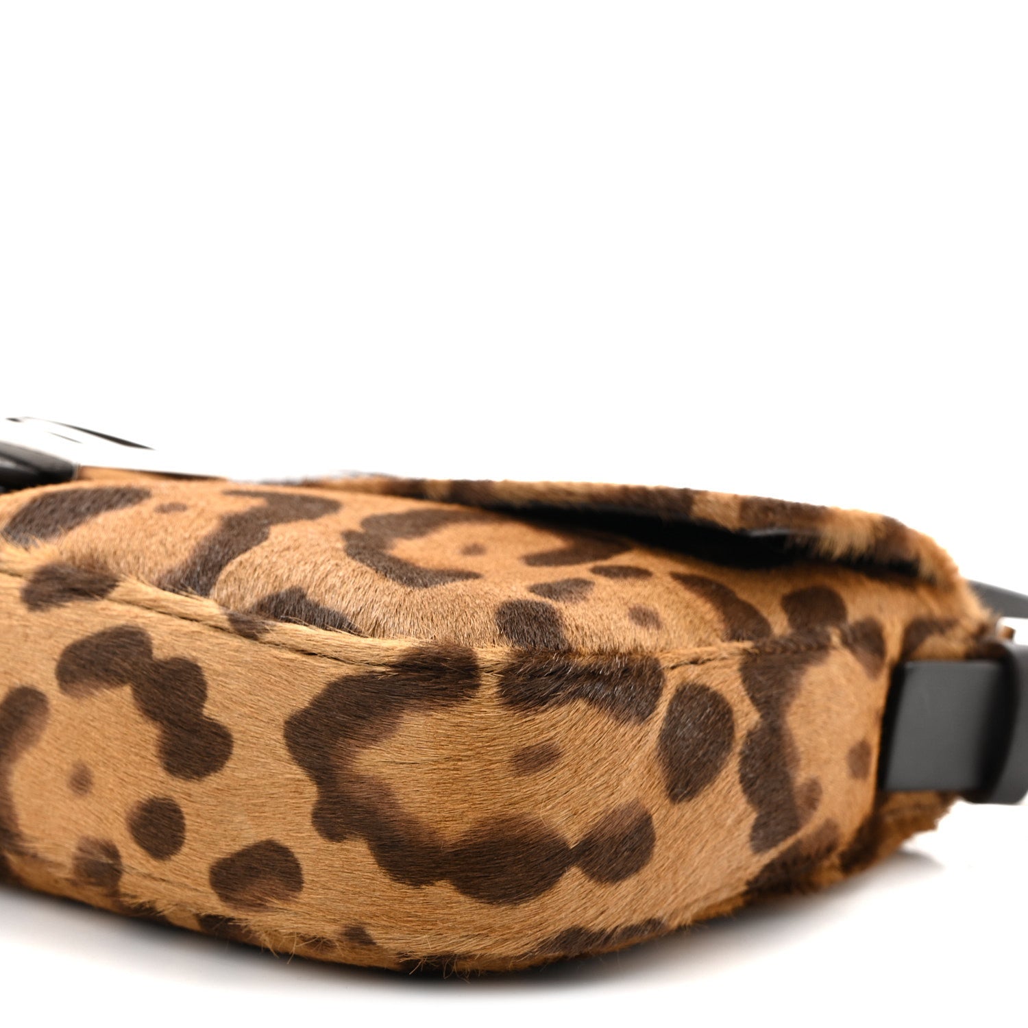 Fendi Calf Hair Vitello Jaguar Print Baguette Re Edition 26424 Moro Natural 10 of 11