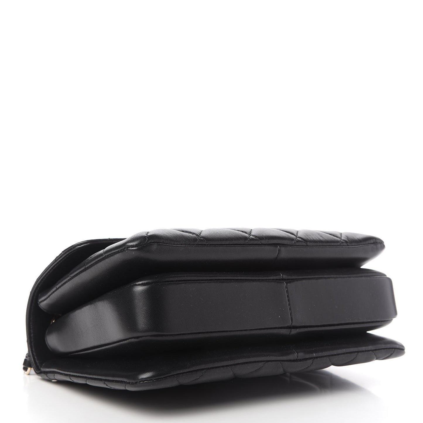 Lambskin Quilted Small Trendy CC Dual Handle Flap Bag Black